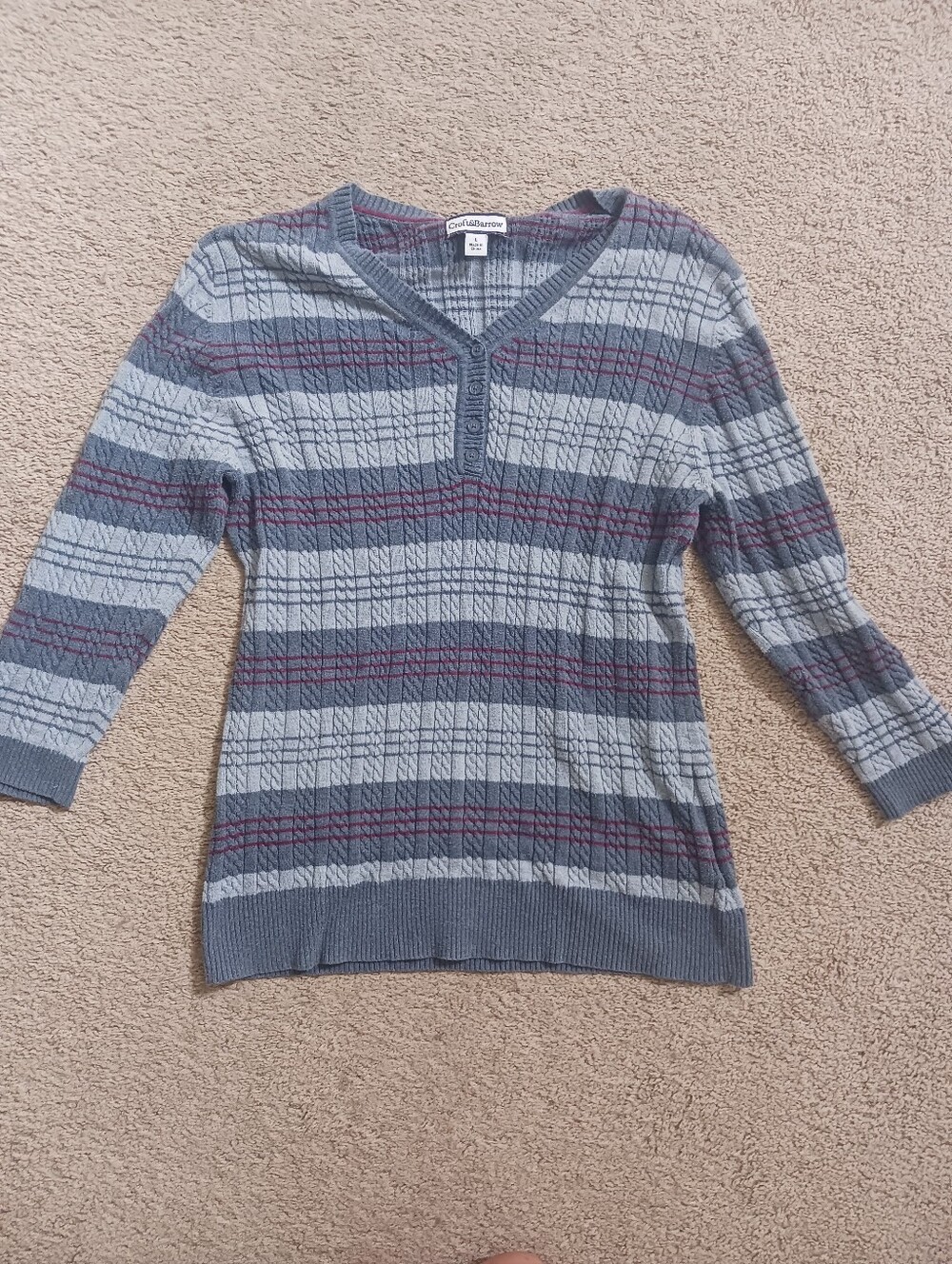 Womens Croft & Barrow Large 3/4 sweater shirt